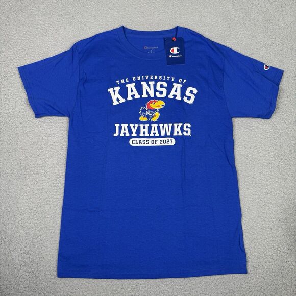 Kansas Jayhawks Shirt Mens Medium Blue Class of 2027 Champion T-Shirt Tee NWT - Picture 2 of 10